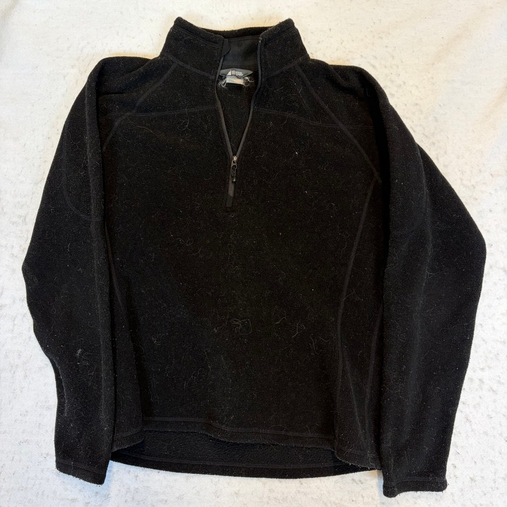 VTG Mountain Equipment Co-op Fleece Pullover Large Black Quarter Zip Long Slv
